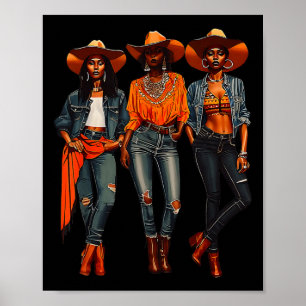 Poster Black Cowgirl Western Rodeo Melanin Histoire noire