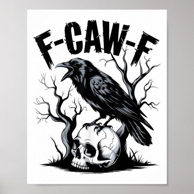 Poster Black Crow, F-caw-f Funny Black Bird (Devant)