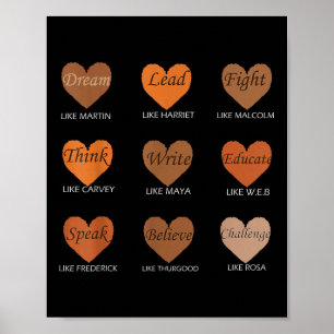 Poster Black Educated Leader Hearts Célébrer Black Son
