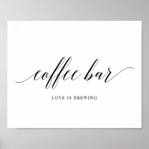 Poster Black Elegant Typographie Mariage café bar Signer
