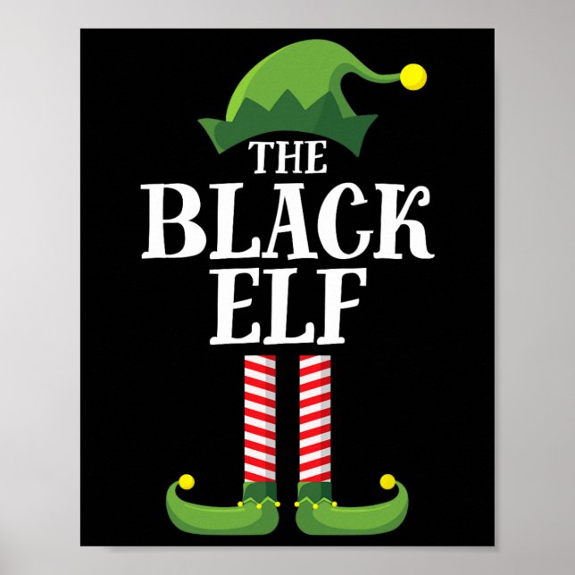 Poster Black Elf Matching Family Group Noël (Devant)