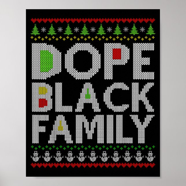 Poster Black Family 2025 Afro Christmas Tree Santa Pj Mat (Devant)