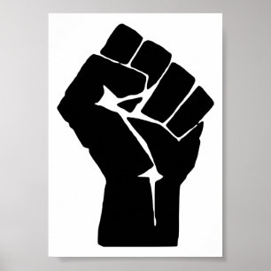 Poster Black Fist Raised - Resistance Protest