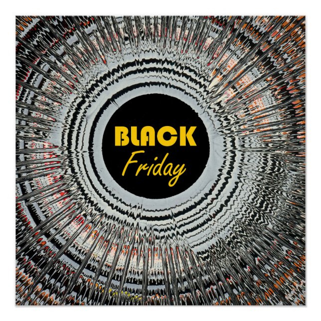 Poster Black Friday advert with original spin art (Devant)