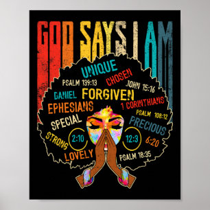 Poster Black Girl God Dit Que Je Suis Black Melanin Junet