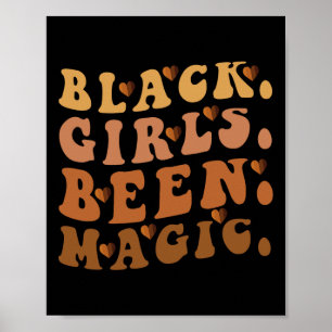 Poster Black Girls A Été Magique Melanin Afro-Américain H
