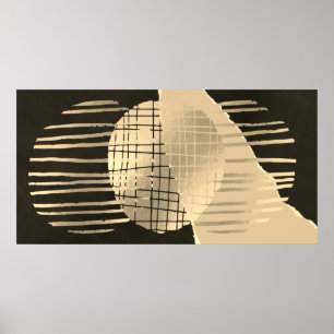 Poster Black Gold Moderne contemporaine Abstrait Wall Art