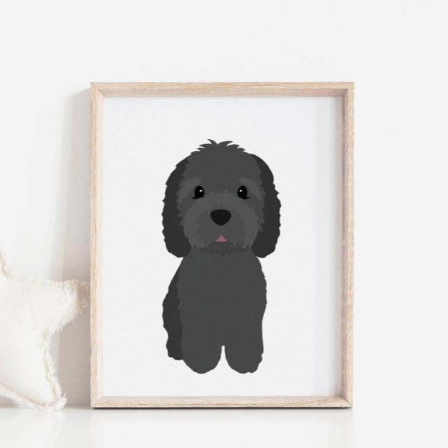 Poster Black Golden Doodle Dog Nursery & Kids Decor Poste (Créateur téléchargé)