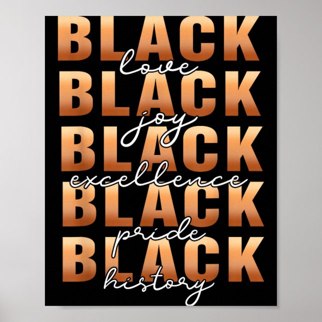 Poster Black History Black Love Joy Exellence Pride Melan (Devant)