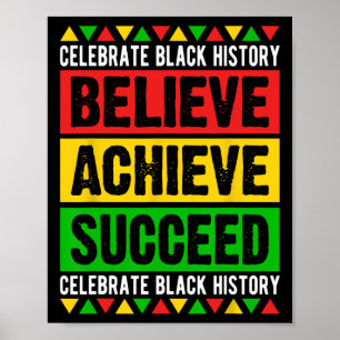 Poster Black History Month Arbitraire Achieve Succeed Afr