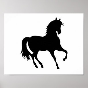 Poster Black Horse Silhouette