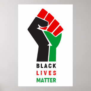 Poster Black Lives Matt, le premier symbole levé Amer afr