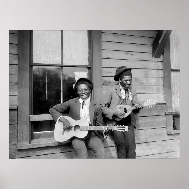 Poster Black Men Jouant de la guitare, 1902 (Devant)