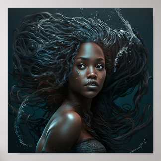 Poster 'Black Mermaid 7'