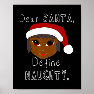Poster black mme claus père Noël définit la vilaine famil