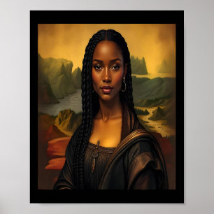 Poster Black Mona Lisa Black History African Queen 1