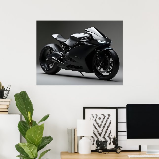 Poster Black Motorcycle (Bureau à domicile)