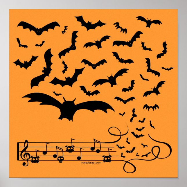 Poster Black Music Bats Design (Devant)