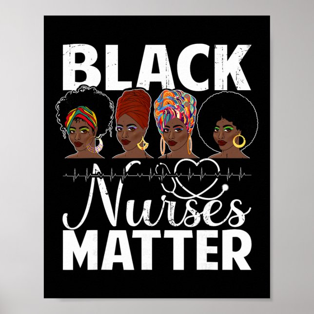 Poster Black Nurses Problem - African American Afro Nurse (Devant)