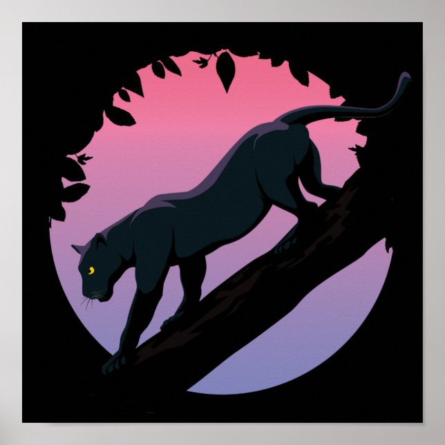 Poster Black Panther animal Jungle (Devant)