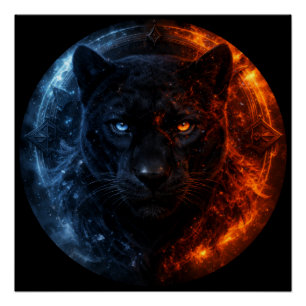 Poster Black Panther – Feu & Glace Fanta Animal Mystiqu