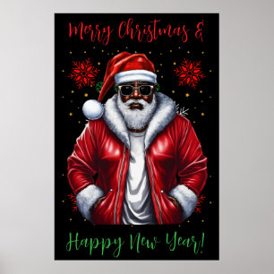 Poster Black Père Noël, Grosse énergie nick, vilaine, Pèr