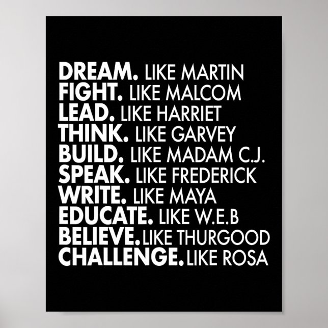 Poster Black Power Leaders noirs historiques Africains No (Devant)