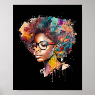 Poster Black Queen Afro Melanin Déchets Art Black Histor