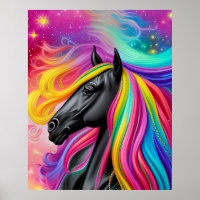 Black Stallion coloré Mane