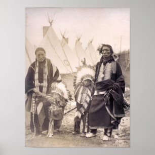 Poster Black Tail Deer, chef sioux, 1904, Vintage