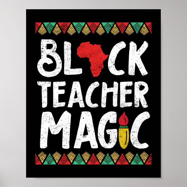 Poster Black Teacher Magic School Funny Black Teacher (Devant)