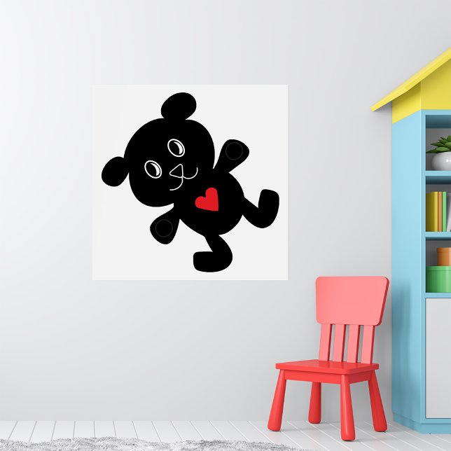 Poster Black Teddy Bear Love (Créateur téléchargé)