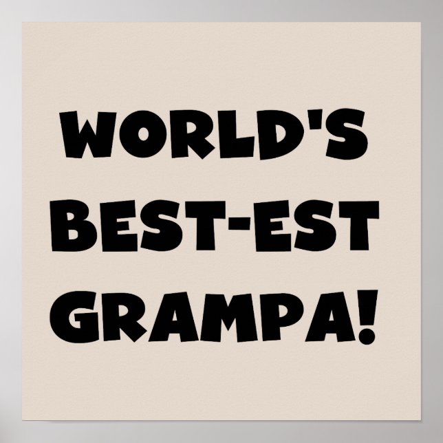 Poster Black Text Les meilleurs t-shirts Grampa du monde (Devant)