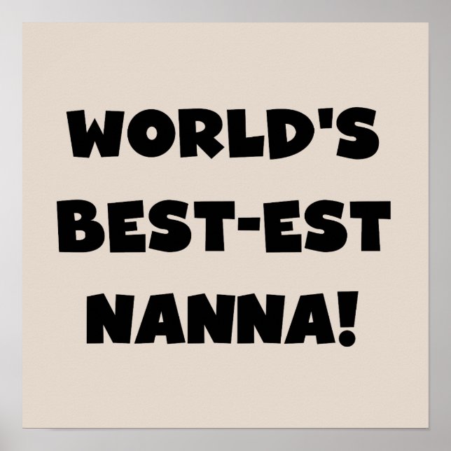 Poster Black Text Meilleurs T-shirts et cadeaux Nanna (Devant)