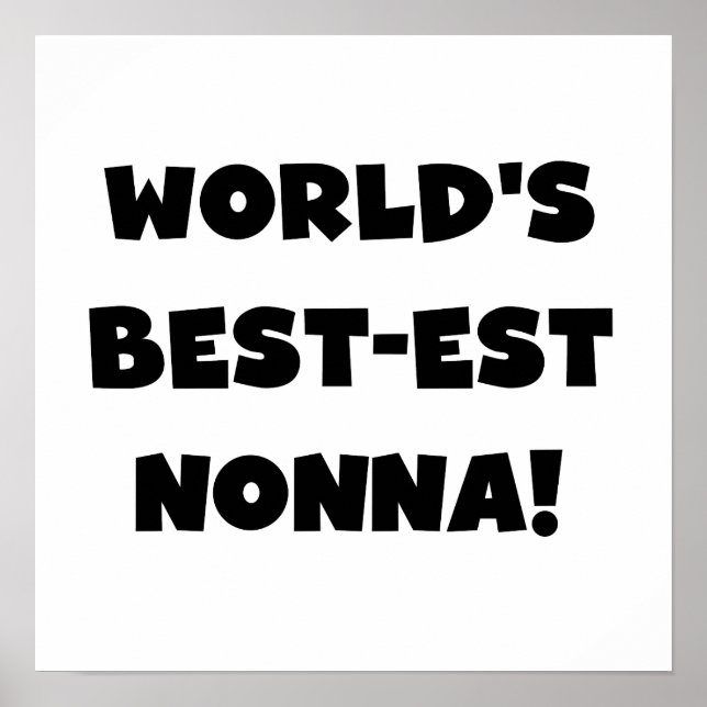 Poster Black Text Meilleurs T-shirts et cadeaux Nonna (Devant)
