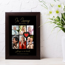 Black Trendy Collage 6 Photos Modern Red Heart