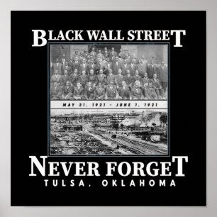 Poster Black Wall Street Tulsa Massacre Histoire de fiert