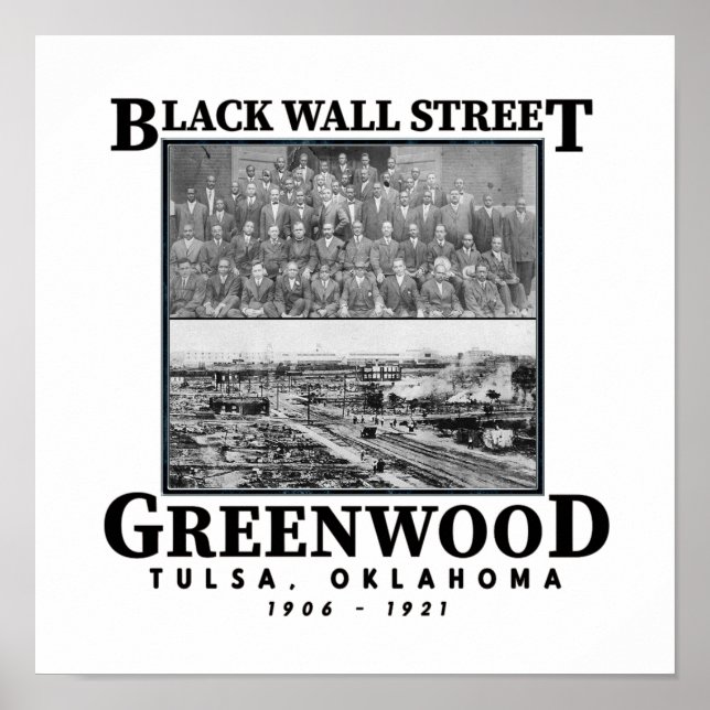 Poster Black Wall Street Tulsa Massacre Histoire Pride (Devant)