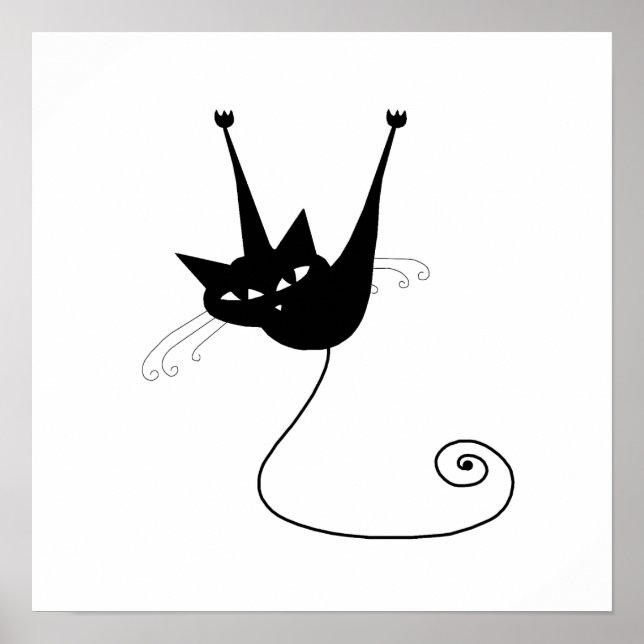Poster Black Whimsy Kitty 1 (Devant)