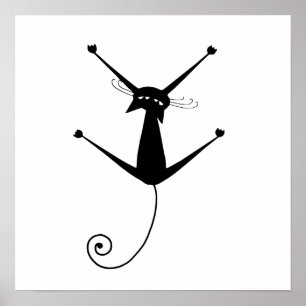 Poster Black Whimsy Kitty 10