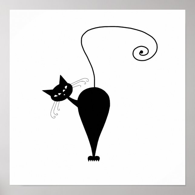 Poster Black Whimsy Kitty 5 (Devant)