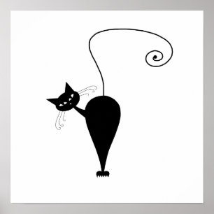 Poster Black Whimsy Kitty 5