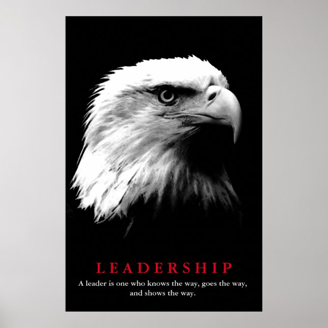 Poster Black White American Eagle Leadership Motivationne (Devant)