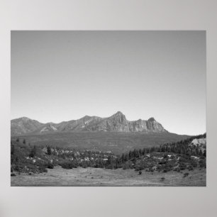 Poster Black & White Colorado Mountain Landscape 16x20