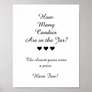 Poster Black & White Combien De Candies Sont Dans Le Jeu 