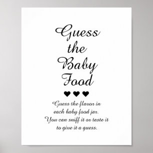 Poster Black & White Guess the Baby Food Game