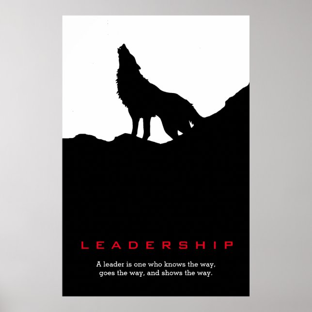 Poster Black White Inspiration Leadership Wolf Pop Art (Devant)