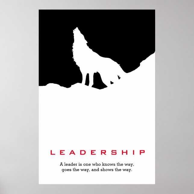 Poster Black White Inspiration Leadership Wolf Pop Art (Devant)