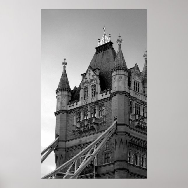Poster Black White London Tower Bridge Gros plan (Devant)