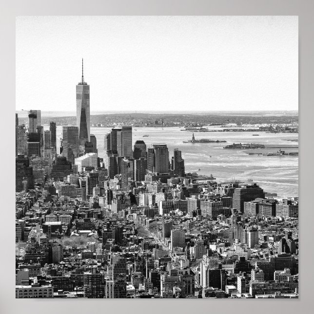 Poster Black White New York Skyline Travel Photograpie (Devant)